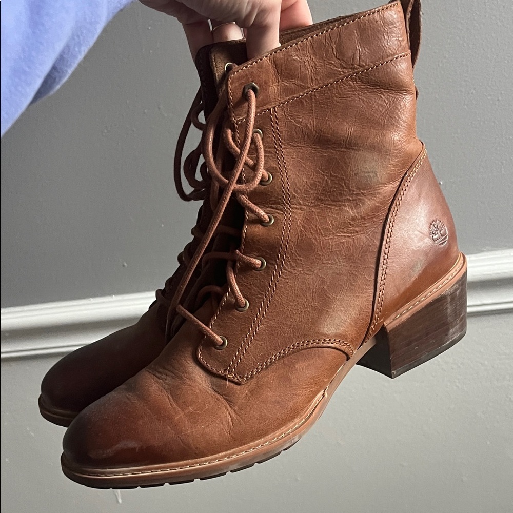 Timberland Women's Tan Lace Up Boots
